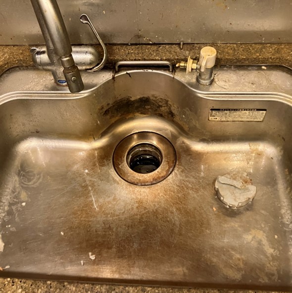 キッチンシンク洗浄前（蕨市）